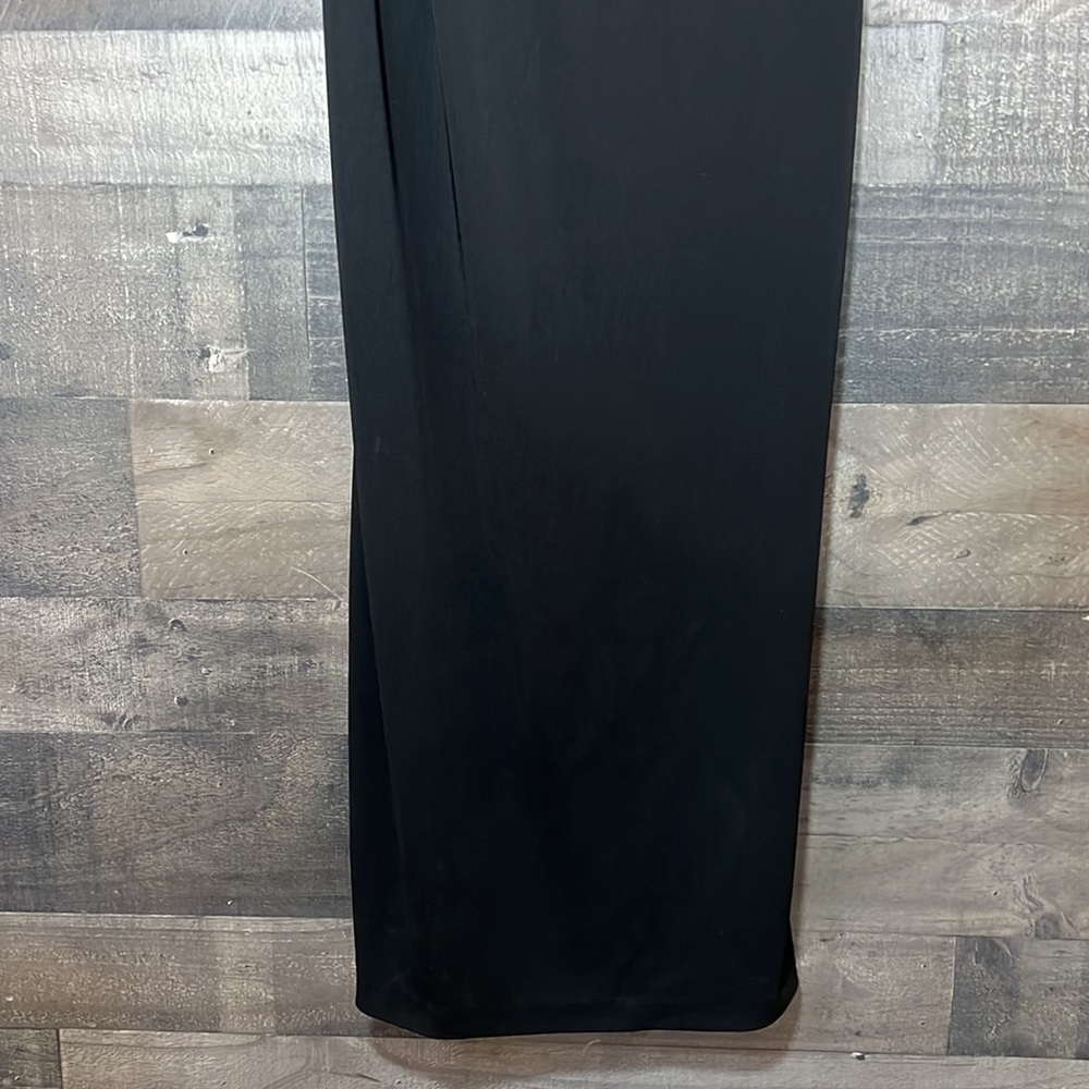 Beautiful Black with Green Flowers Maxi Dress - Picture 3 of 8